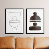 Set de Cuadros Black Stones Lines