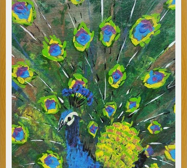 Cuadro blue peacock