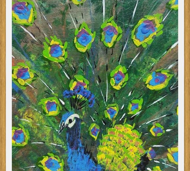 Cuadro blue peacock