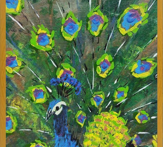 Cuadro blue peacock