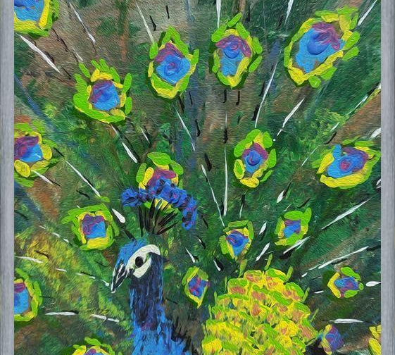 Cuadro blue peacock