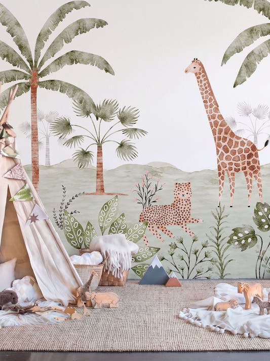 Papel Mural Baby Safari