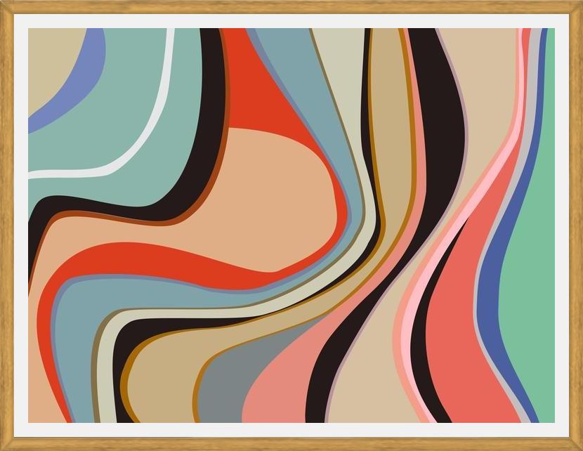 Cuadro Colorful Abstract Waves 4
