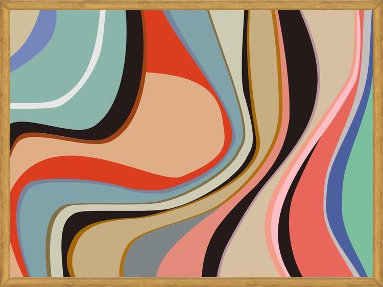 Cuadro Colorful Abstract Waves 4