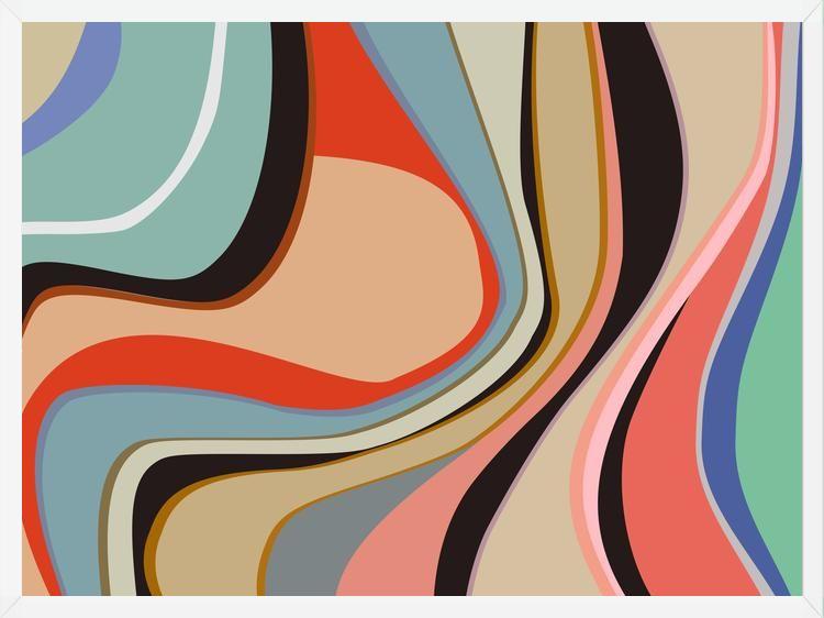 Cuadro Colorful Abstract Waves 4