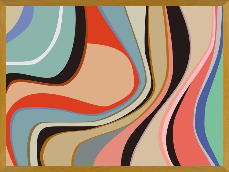 Cuadro Colorful Abstract Waves 4