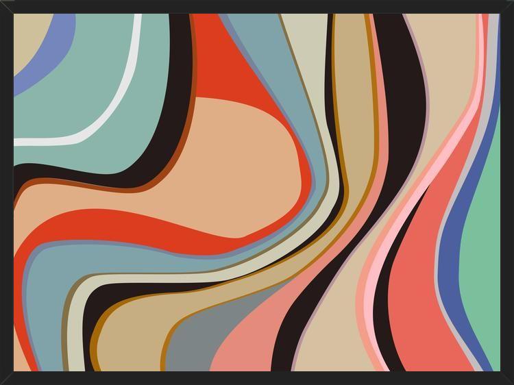 Cuadro Colorful Abstract Waves 4