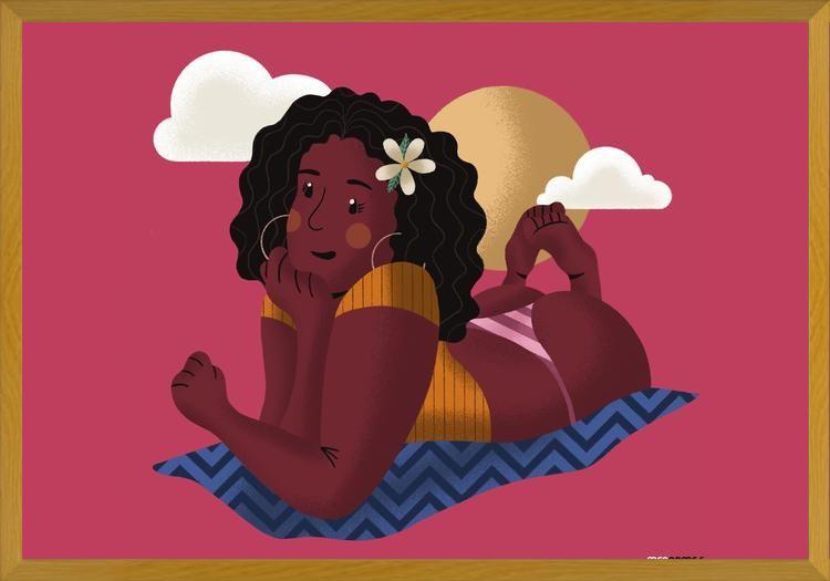 Cuadro Mujer en la Playa 2