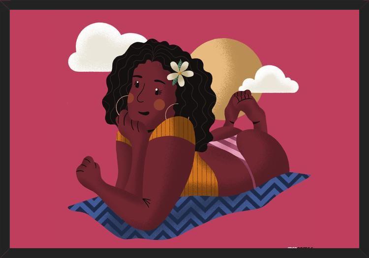 Cuadro Mujer en la Playa 2