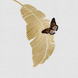 Canvas Butterfly and Palm Leaf