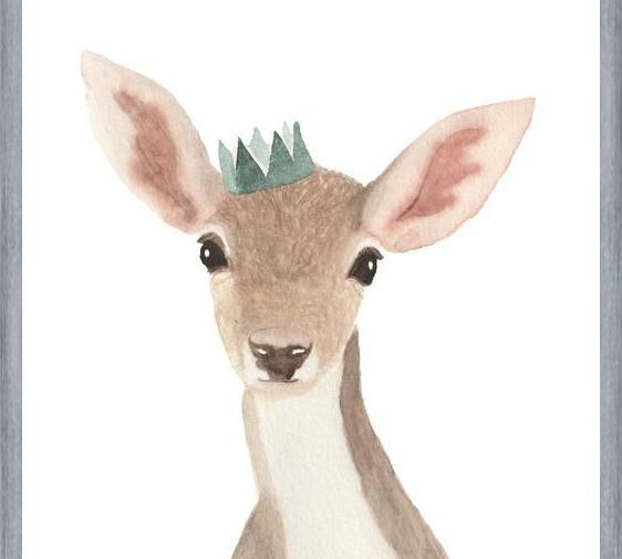 Cuadro Venado con corona verde