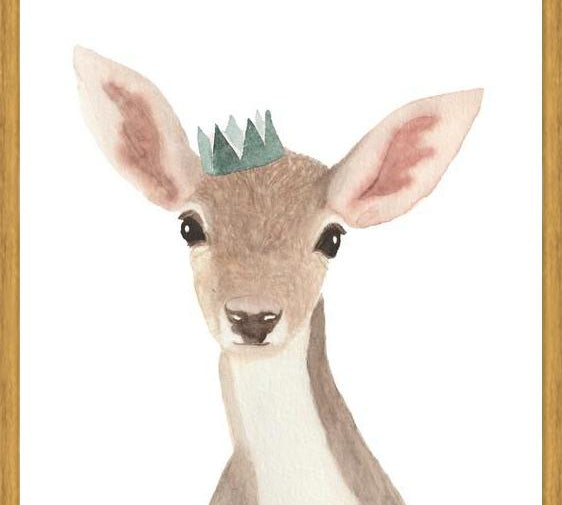 Cuadro Venado con corona verde