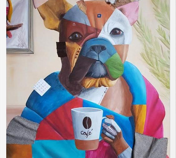 Cuadro Sábado por la mañana (Bulldog Francés)