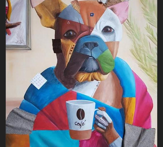 Cuadro Sábado por la mañana (Bulldog Francés)