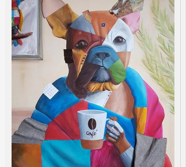 Cuadro Sábado por la mañana (Bulldog Francés)