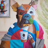 Canvas Sábado por la mañana (Bulldog Francés)