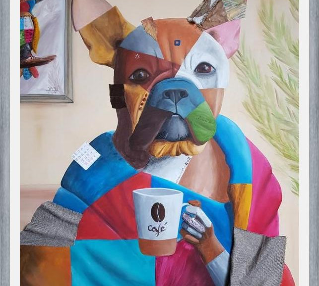 Cuadro Sábado por la mañana (Bulldog Francés)