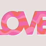 Canvas Love Red Pink