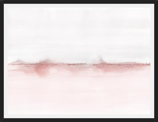 Cuadro Watercolor landscape in pink and gray