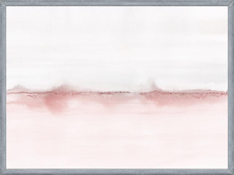 Cuadro Watercolor landscape in pink and gray