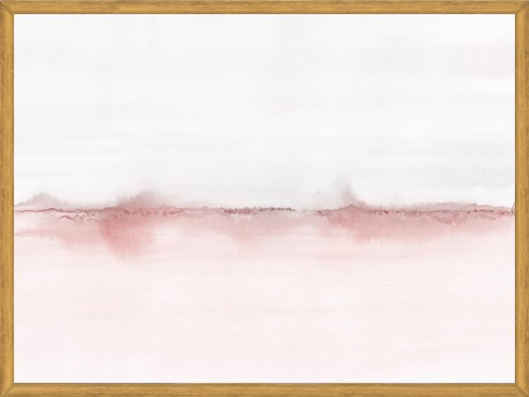 Cuadro Watercolor landscape in pink and gray