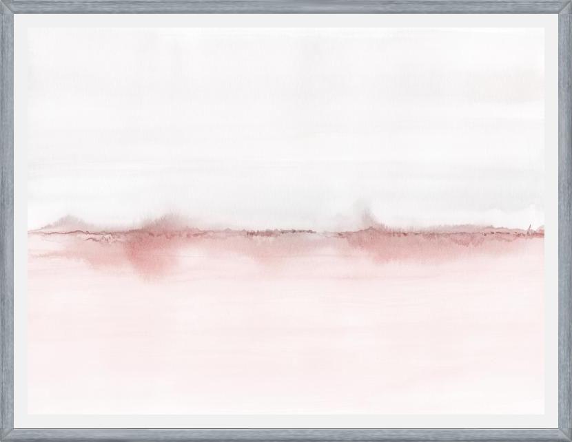 Cuadro Watercolor landscape in pink and gray