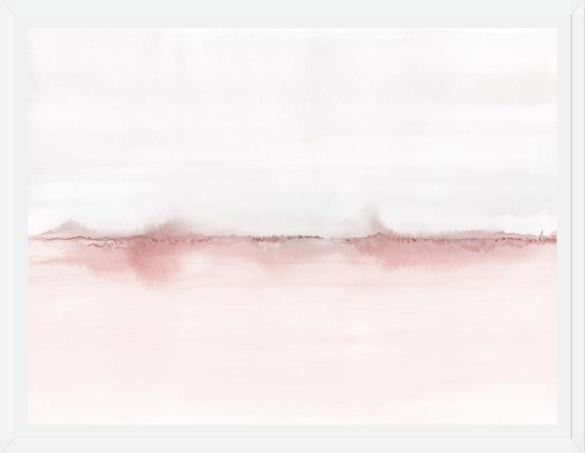 Cuadro Watercolor landscape in pink and gray