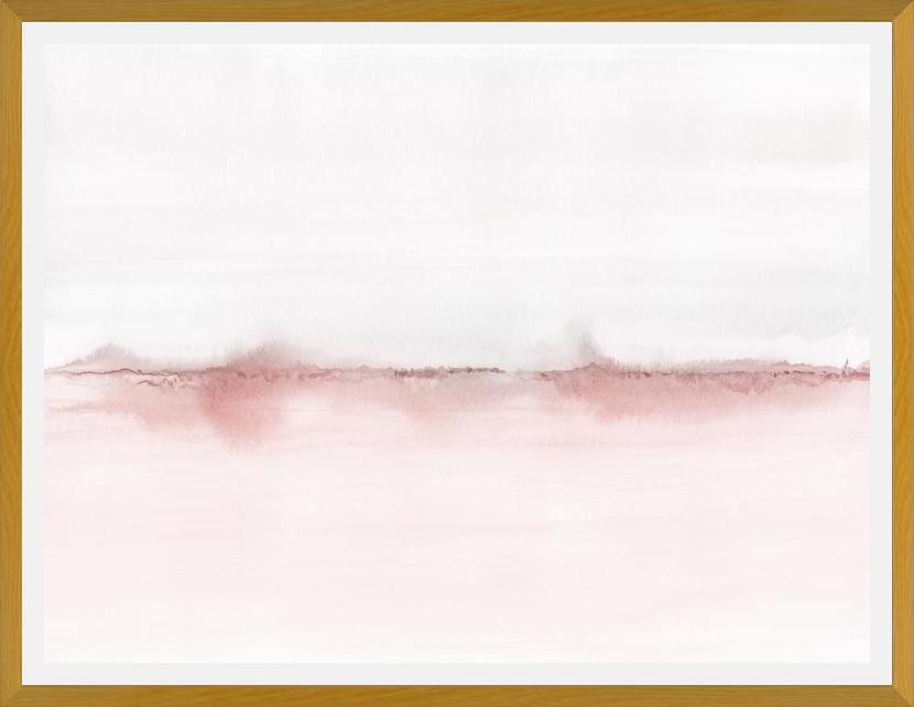 Cuadro Watercolor landscape in pink and gray
