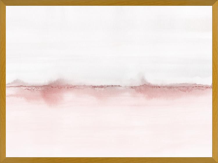 Cuadro Watercolor landscape in pink and gray