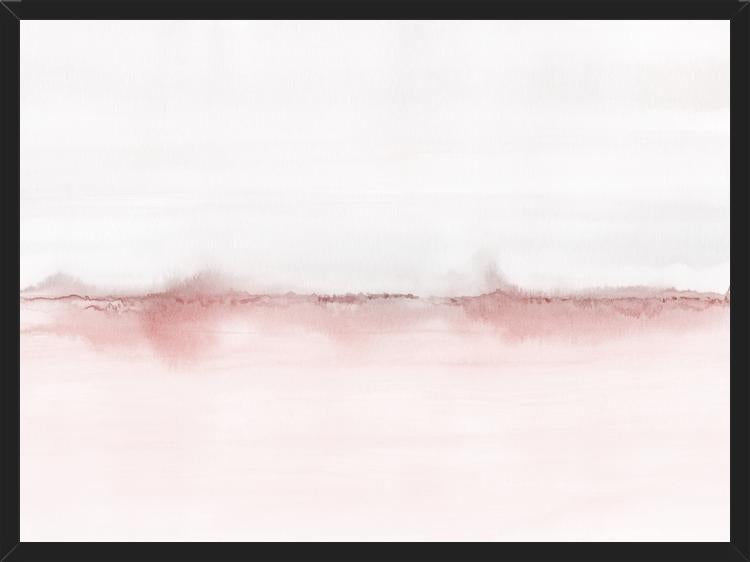 Cuadro Watercolor landscape in pink and gray