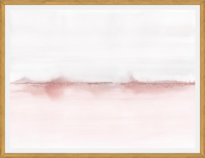 Cuadro Watercolor landscape in pink and gray