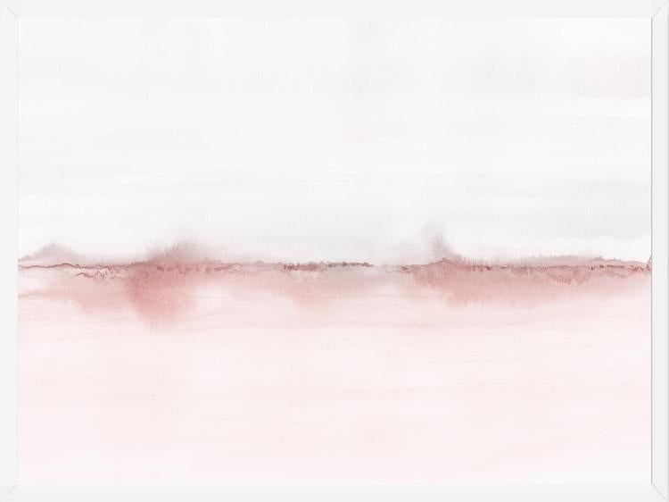 Cuadro Watercolor landscape in pink and gray