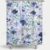 Cortina de Baño Floral Chaos - Blue