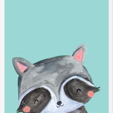 Cuadro Painted racoon on mint