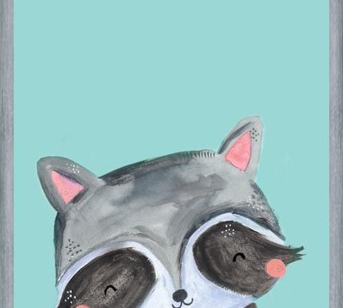 Cuadro Painted racoon on mint