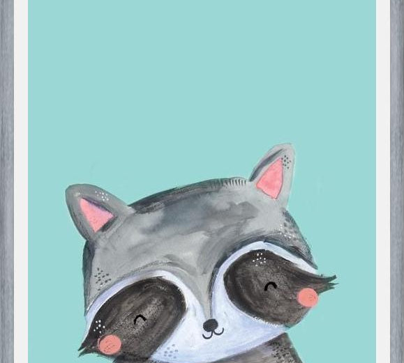 Cuadro Painted racoon on mint