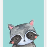 Cuadro Painted racoon on mint
