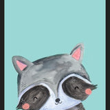 Cuadro Painted racoon on mint