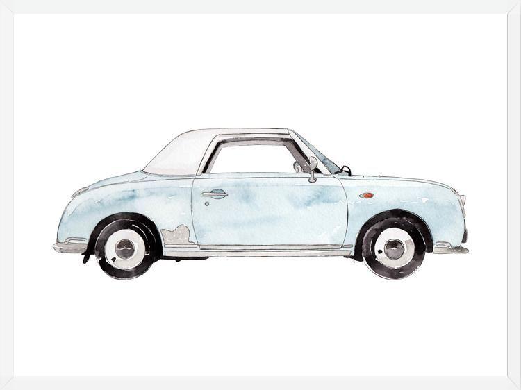 Cuadro Light blue Car