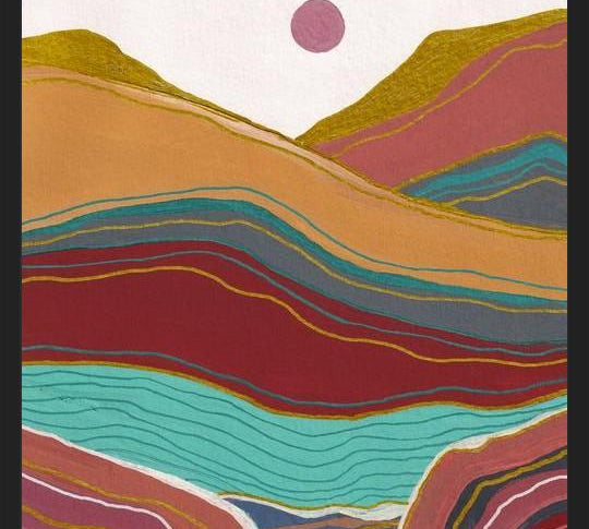 Cuadro Retro rainbow landscape 3