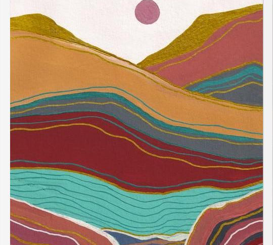 Cuadro Retro rainbow landscape 3