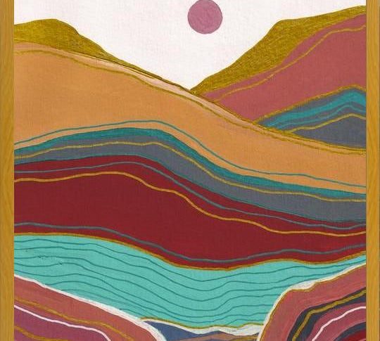 Cuadro Retro rainbow landscape 3
