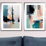 Set de Cuadros Color Abstract Silver