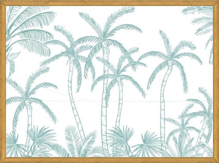 Cuadro Palmeras aqua