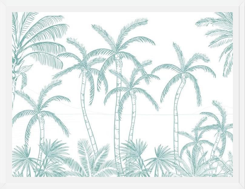 Cuadro Palmeras aqua