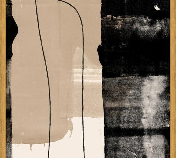 Cuadro Abstracto Beige Blanco y Negro II