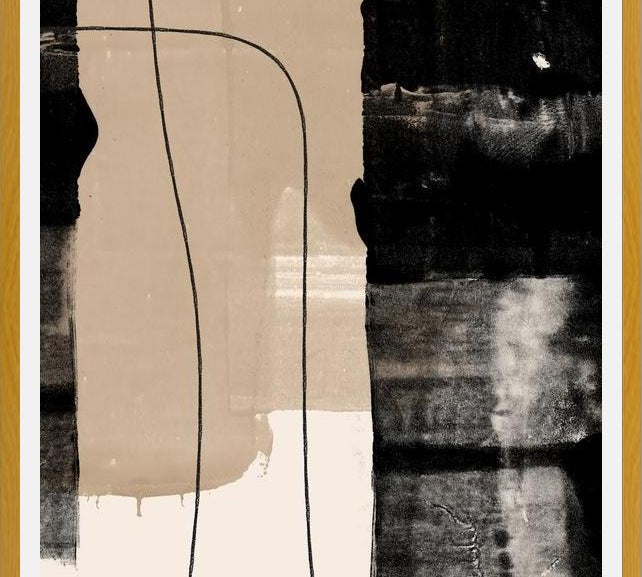 Cuadro Abstracto Beige Blanco y Negro II