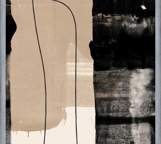 Cuadro Abstracto Beige Blanco y Negro II