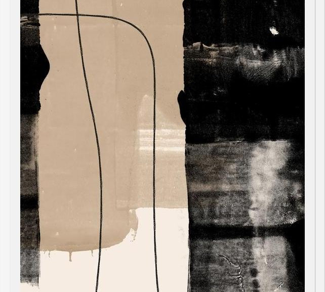 Cuadro Abstracto Beige Blanco y Negro II