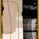 Cuadro Abstracto Beige Blanco y Negro II